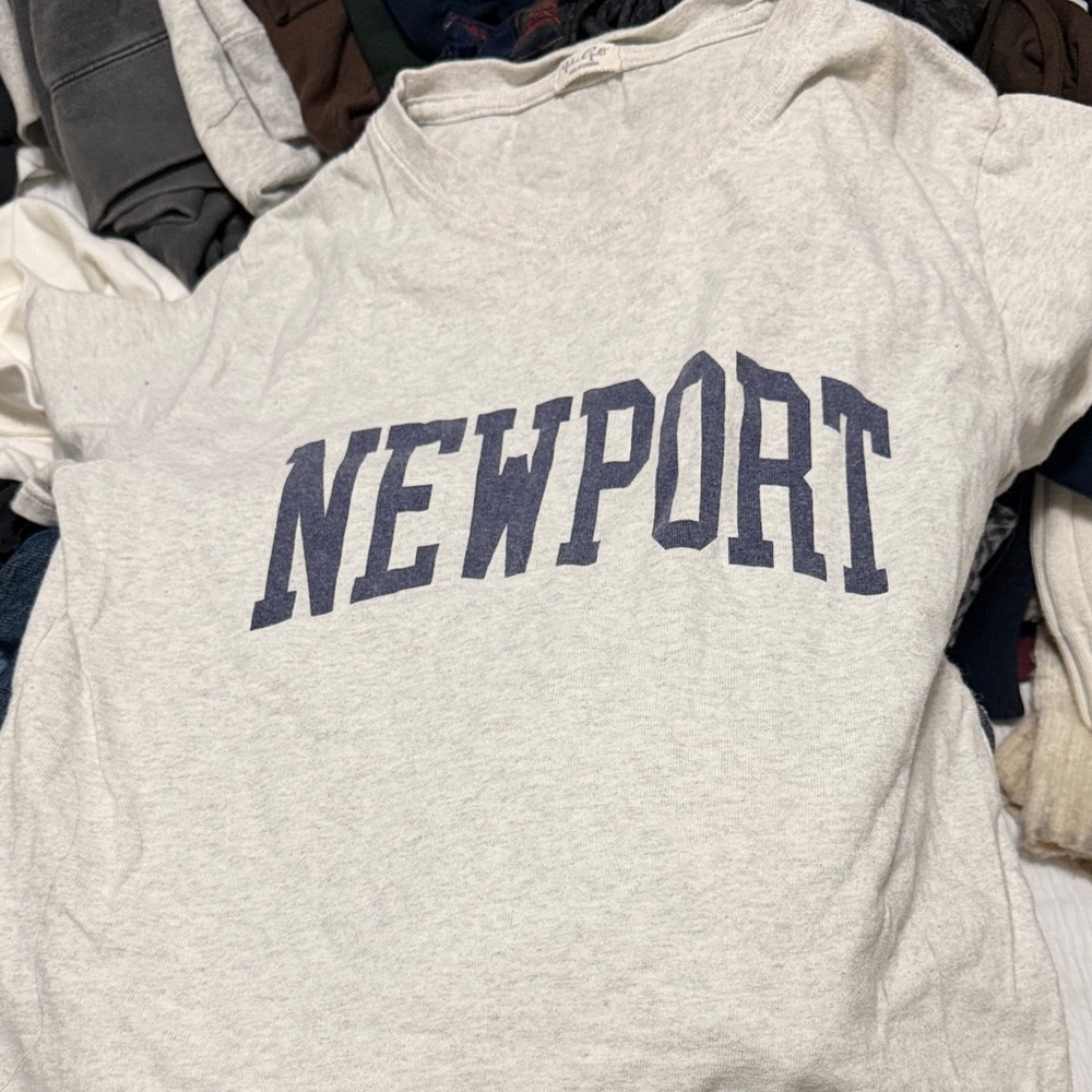 Brandy Melville Gray Newport Graphic T-Shirt